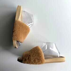 Jenni Kayne EUC Tawny Shearling Suede Lined Slipper Slides EU 39 US 8 8.5